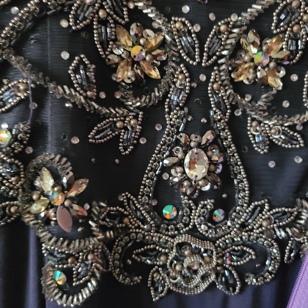 Jovani Purple and Beautifully Embellished Gown - Picture 6 of 7